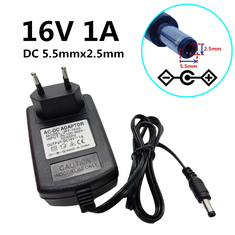 AC 100-240V до 16V1A ac/dc адаптер 5,5 мм* 2,5 мм 5,5x2,5 мм EU/UK/US/AU вилка настенное зарядное устройство источник питания 16V 1A адаптер питания зарядное устройство