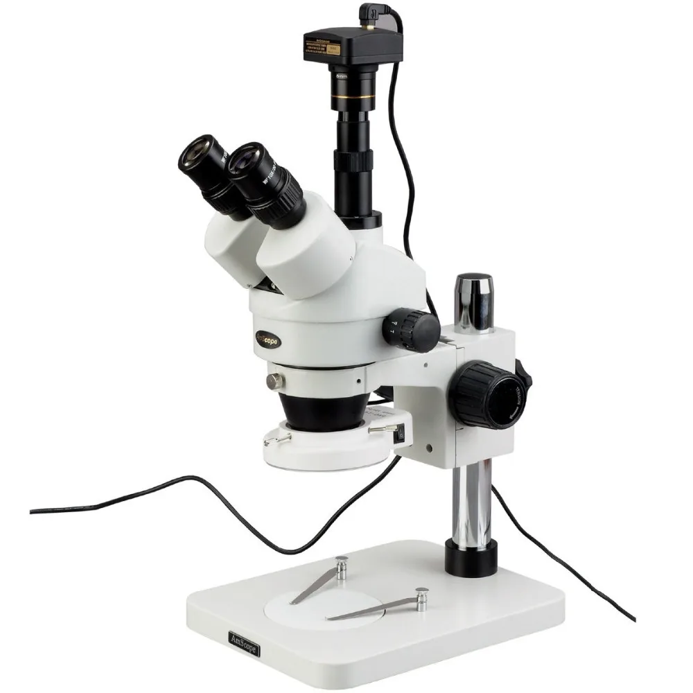 AmScope 3.5X-90X 144-светодиодный зум стерео микроскоп цепь пайка + 9MP цифровая камера |