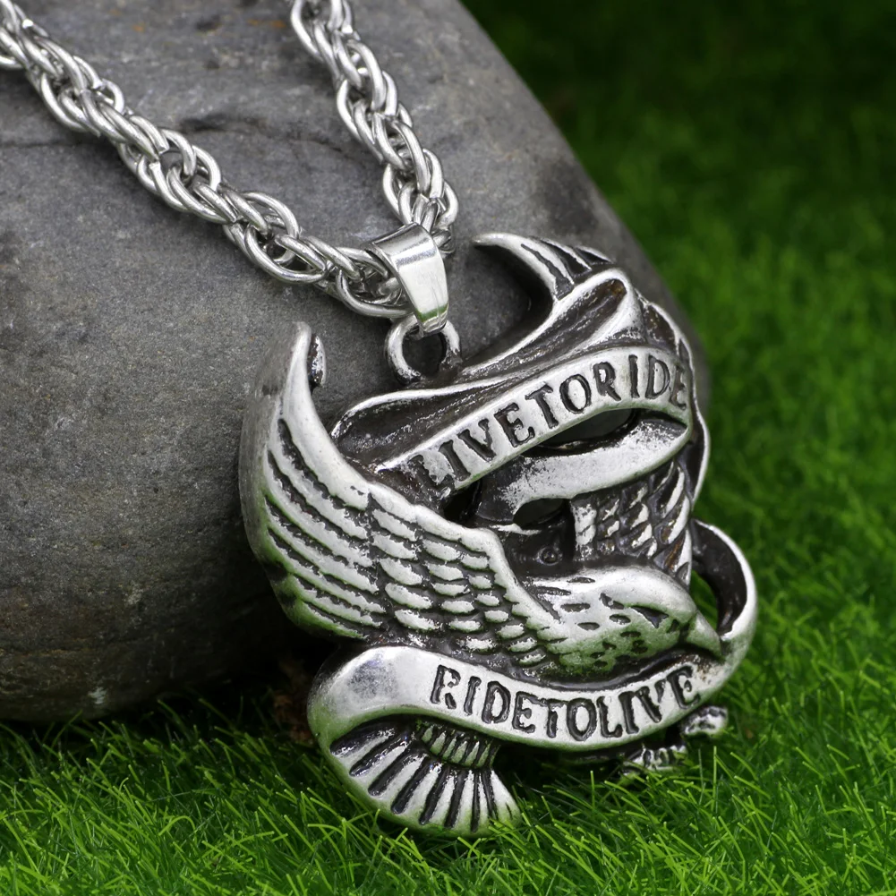 Biker eagle pendant Live To Ride Necklace Pendant Titanium high quality Jewelry | Украшения и аксессуары