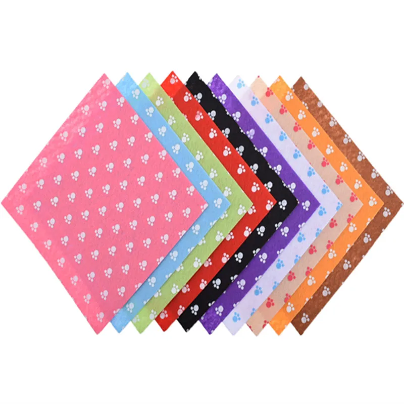 Фетровая ткань с принтом толщина 1 мм из полиэстера для шитья кукол поделок