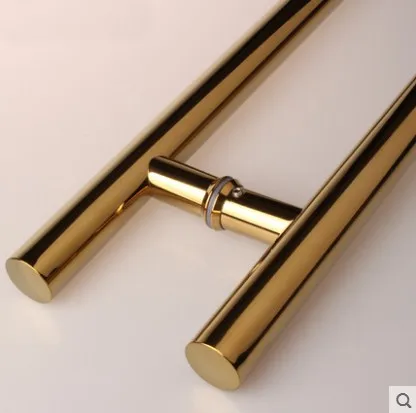 Ti-GOLD Стеклянная Дверная ручка, ручка из нержавеющей стали, деревянная дверная ручка, душевая дверная ручка(DG8000 - Цвет: Ti-GOLD