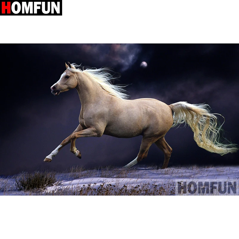 

HOMFUN Full Square/Round Drill 5D DIY Diamond Painting "Animal horse" Embroidery Cross Stitch 5D Home Decor A15275