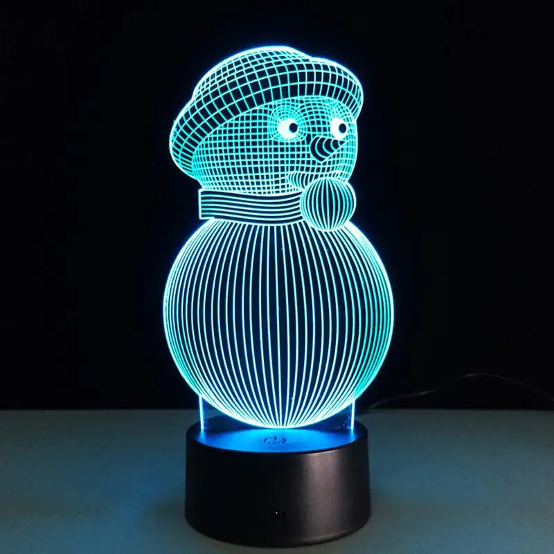 3D лампа видимого света эффект сенсорный выключатель Цвета изменения ночник