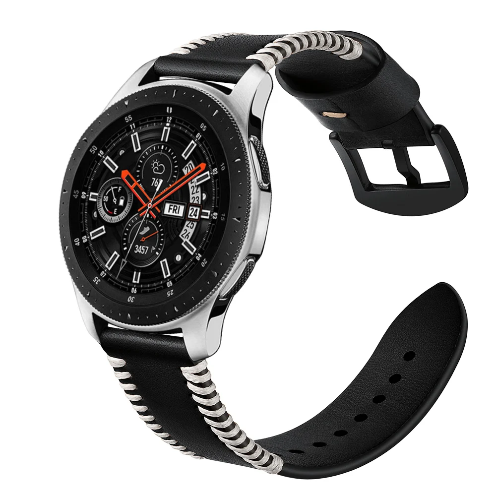 Ремешок HENGRC из натуральной кожи для Samsung Gear S3 Frontier браслет часов Galaxy Watch 46 мм Huami