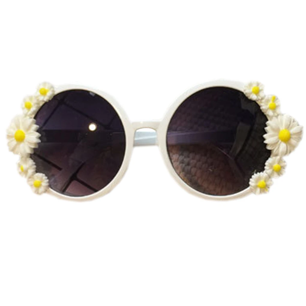 Темперамент Для женщин Цветочный Декор круглые Пластик солнцезащитные очки UV400