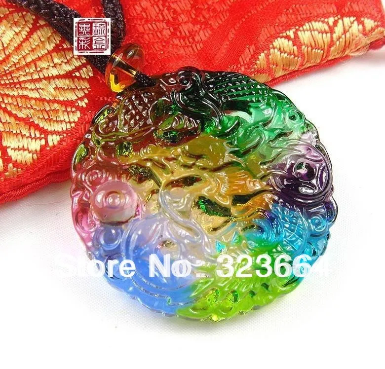 Ювелирные изделия из Китая LiuLi цветные глазури Дракон teng Подвески ожерелье|pendant