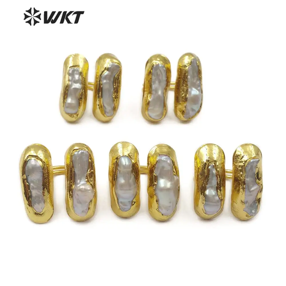 WT-R332 wholesale pearl rings fashion double high quality freshwater ring for women jewelry making | Украшения и аксессуары