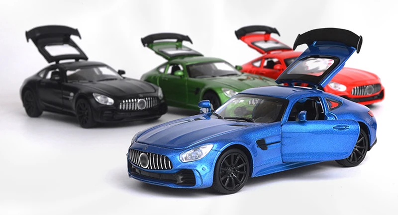 1:32 Scale Alloy Sport Car Model Hot AMG GT GTR Diecast Vehicle Wheels Toys Educational Sound Light Racing Auto Car Toy For Kids