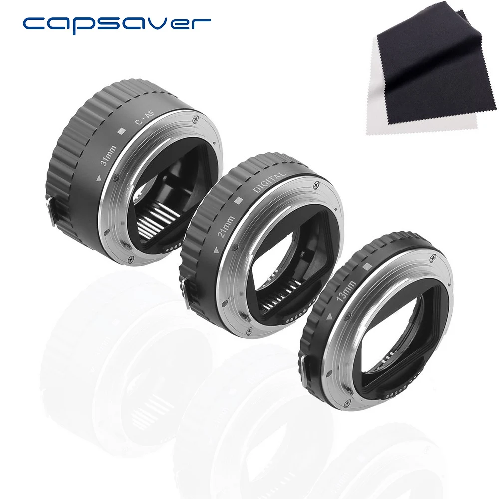 Capsaver MET-C6 металлический Автофокус AF макро Удлинительное Кольцо трубки для Canon EOS