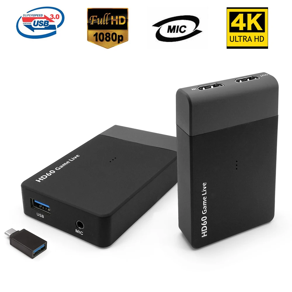 EarRise ezcap261M USB 3 0 HD видеозахват 4K 1080P конвертер для игр в реальном времени с