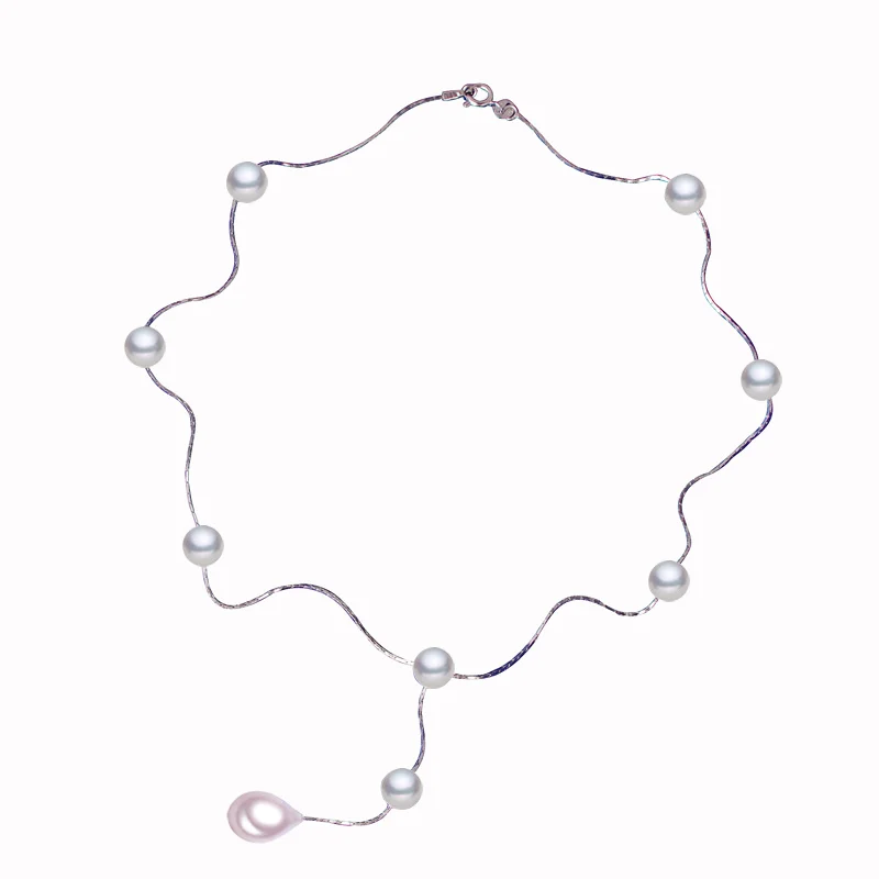 Женское жемчужное ожерелье из натурального пресноводного жемчуга подвеска в