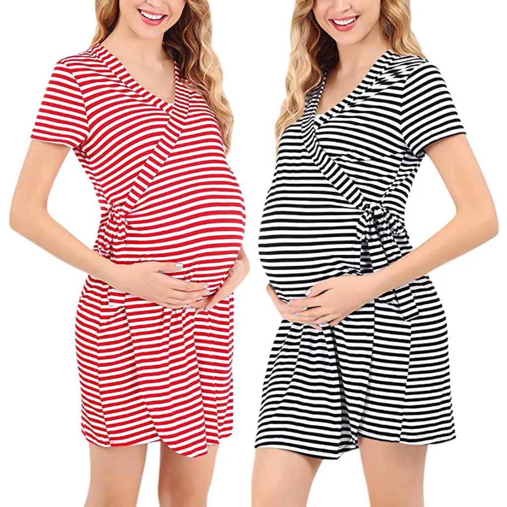 Women Mom Pregnant Baby Maternity Nursing Solid Breastfeeding Summer Mama Soft Casual Dress Clothes#520 | Мать и ребенок