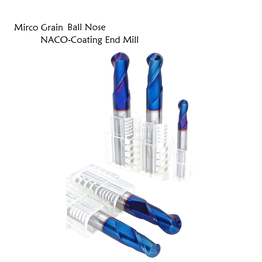 Хорошая цена R2.5 R3 R4 R5 R6 две канавки HRC45 HRC55 HRC65 твердосплавная Концевая фреза NACO