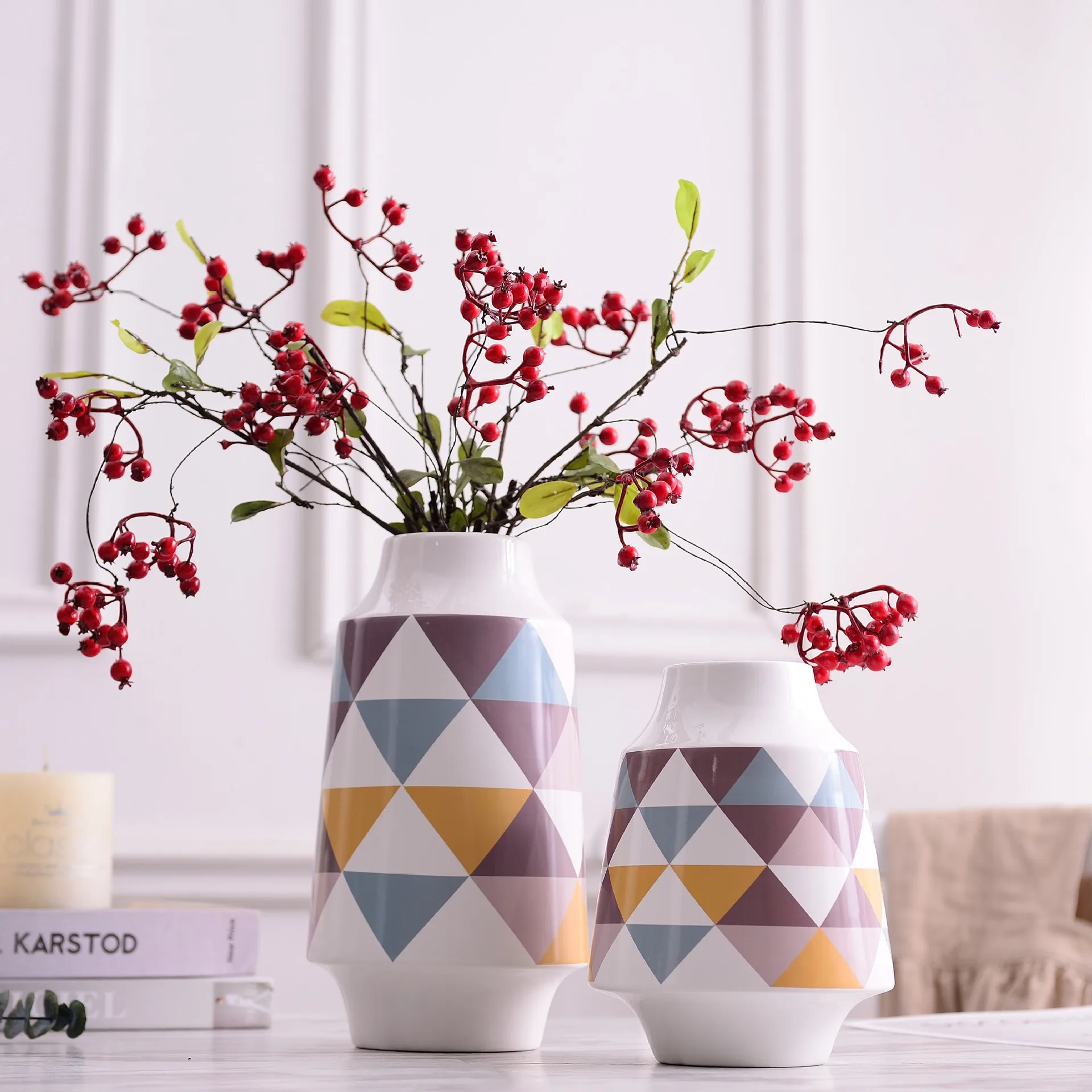 Ваза цветок набор из двух бумажных предметов для украшения дома предметы мебели