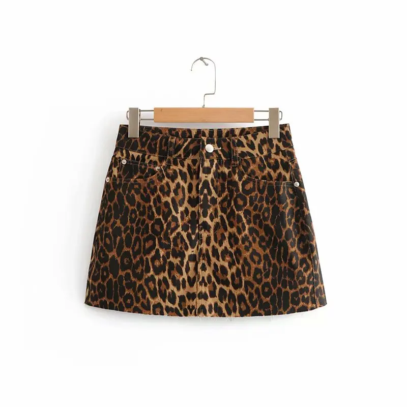 Женская винтажная сексуальная юбка карандаш с леопардовым принтом faldas mujer