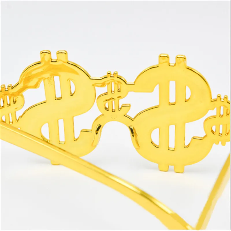 Золотого цвета Блестящий доллар моделирование очки реквизит деньги вечерние