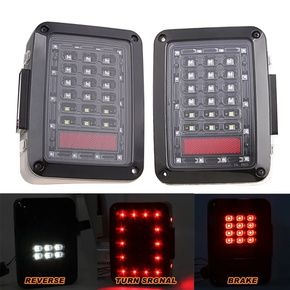 Taillight Series For Jeep JK Wrangler 07-16 LED Brake Tail Lights Bulb Assembly Conversion Rear Turn Signal Reverse lights | Автомобили и