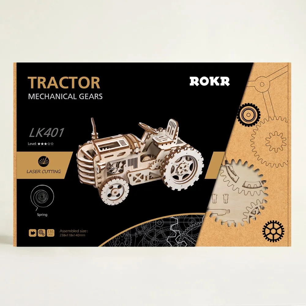 Robotime DIY рукоятка привод трактор 3D деревянная модель строительные наборы игрушки