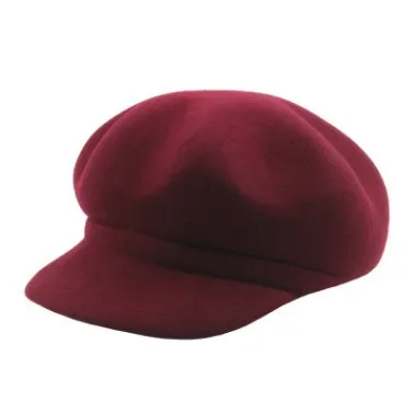 wine red SILOQIN, элегантные женские шапки осень-зима, шерсть, газетные шапки, теплый толстый берет для женщин, стиль, одноцветная простая женская шапка - Цвет: wine red