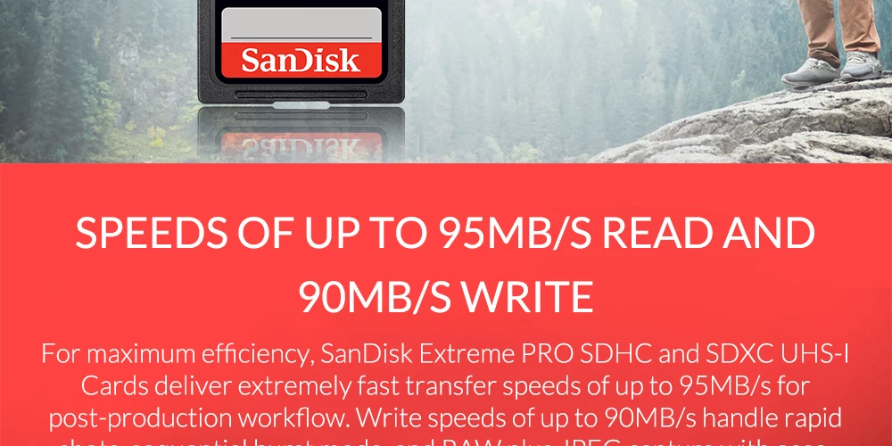 Карты памяти SanDisk Extreme Pro SDXC SD карты 95 МБ/с. читать 90 МБ/с. написать 256 ГБ C10 U3 V30 UHS-I 4K для Камера(SDSDXXY-256G-ZN4IN