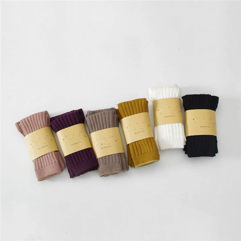 Мягкие теплые колготки От 0 до 5 лет хлопковые однотонные для девочек сезон зима