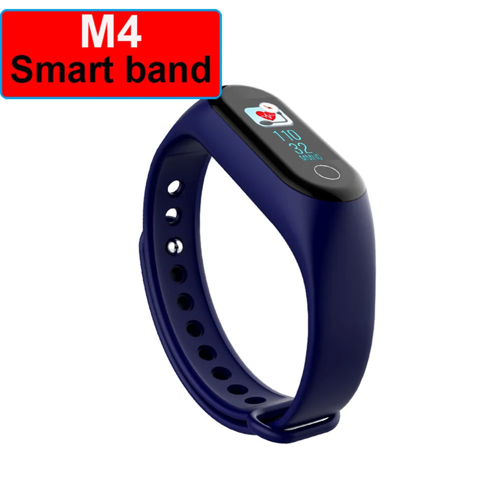 M4 blue M4 M3 Смарт-часы Браслет фитнес-трекер спортивный браслет цветной экран Смарт-браслет для iPhone Xiaomi Band Watch - Цвет: M4 blue