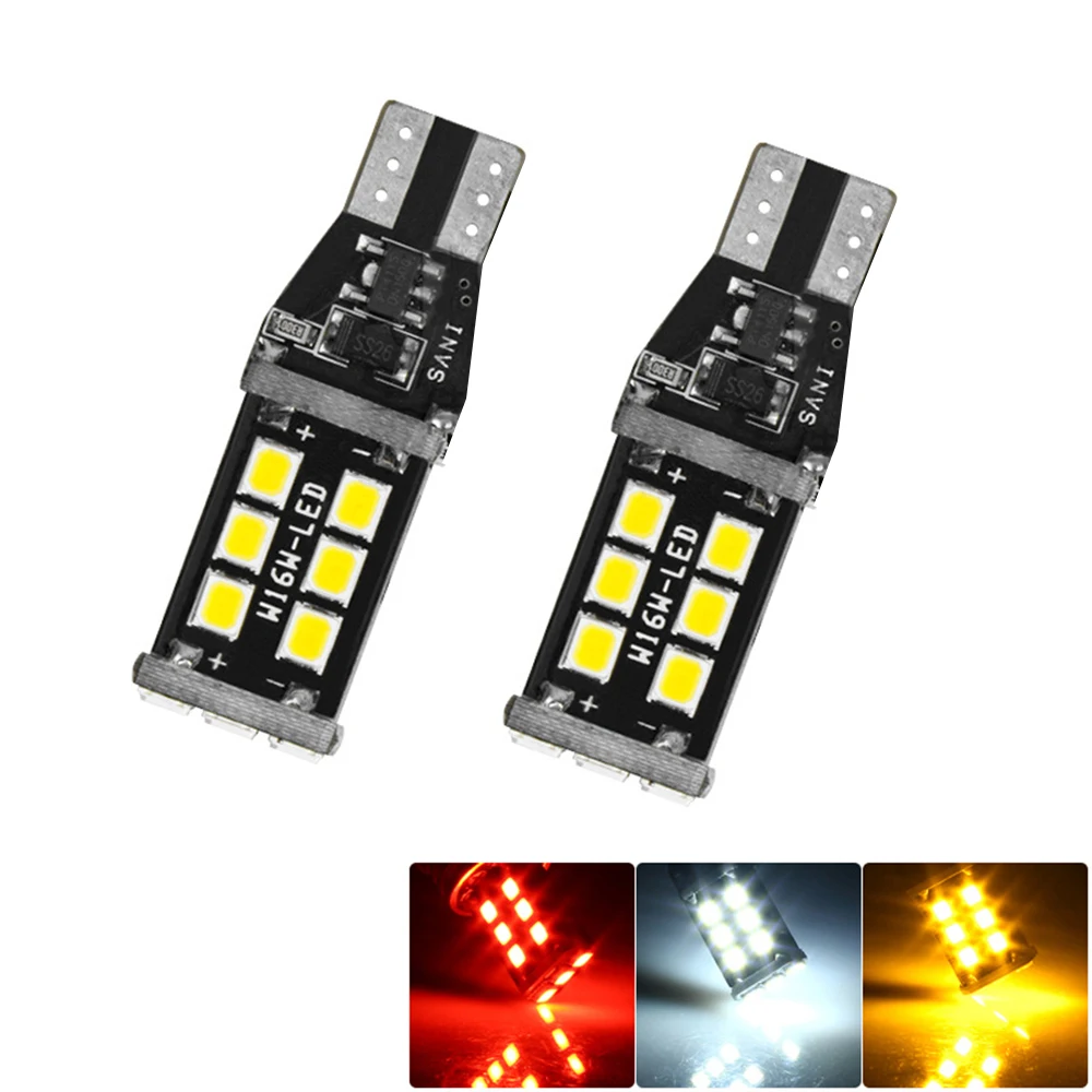 Светодиодная лампа заднего хода для автомобилей 15SMD 2835 T15 W16W 1 шт.|Сигнальная