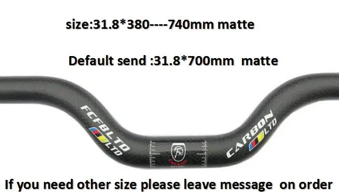 31.8 mm FCFB углеродный руль BMX, Горный Руль с плоским стержнем, хороший бар, Размер 25,4 мм, 31,8 мм, запчасти для горного велосипеда - Цвет: 31.8 mm