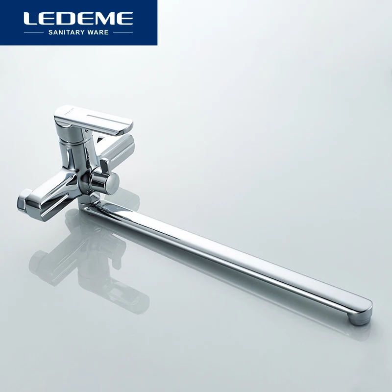 Смеситель для ванны LEDEME L2266 латунный хромированный настенный кран горячей и