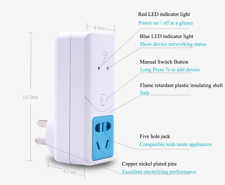 ITEAD Sonoff S22 Wifi Беспроводная розетка для датчика температуры и влажности беспроводной пульт дистанционного управления таймером штекер через приложение для телефона