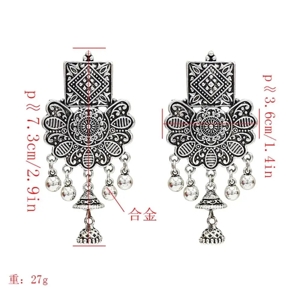 Индийский Цыганский цветок с кисточкой Jhumka серьги-подвески окисленные ювелирные