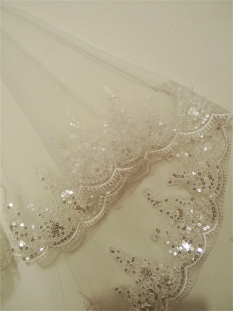 Новая свадебная фата принцессы с аппликацией короткая белая/слоновая кость