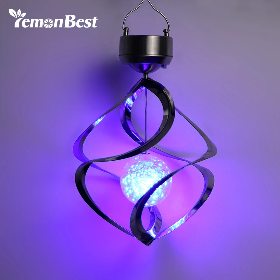 Lemonbest на солнечных батареях хрустальный шар светильник ветер сверкающие Цвет