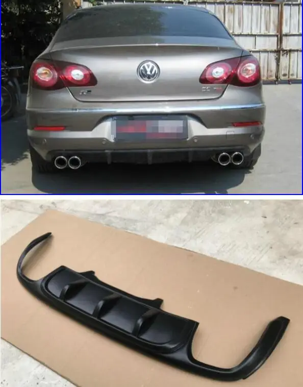 13-18 4 Exhause ABS задний бампер спойлер Диффузор Крышка для Volkswagen VW Passat CC 2009- по EMS - Цвет: 13-18 4 Exhause