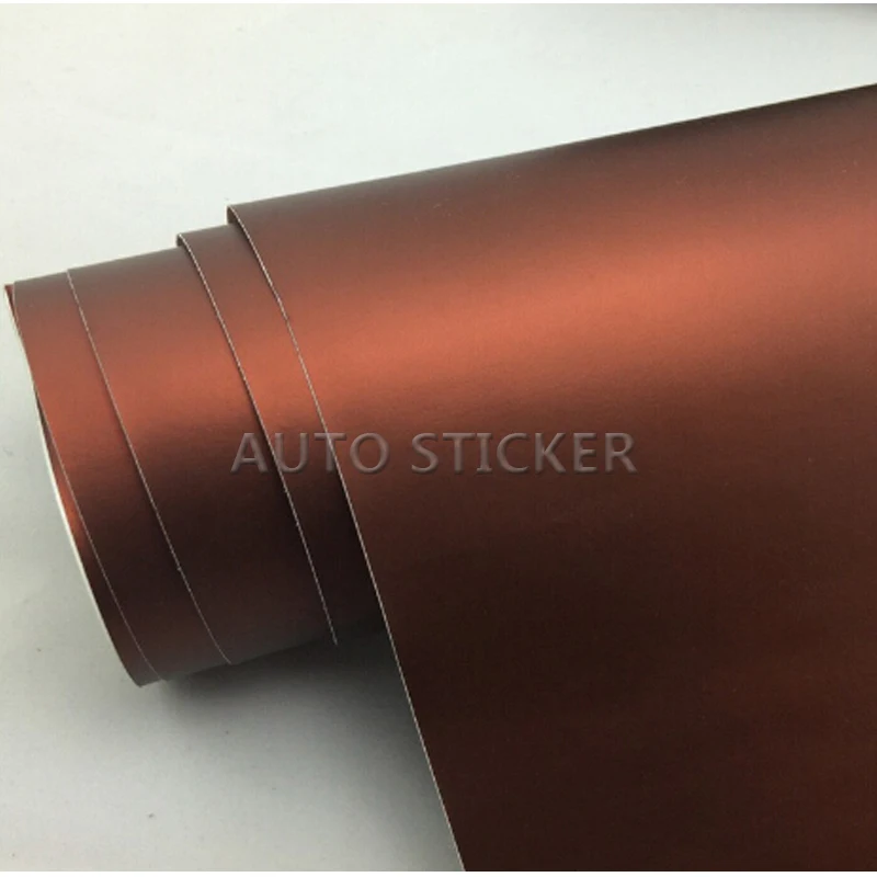 

10/20/30/40/50cm*152cm Coffee Chrome Matte Metallic Bronze Car Vinyl Wrap Film With Air Channels Metallic Car Film Decoration