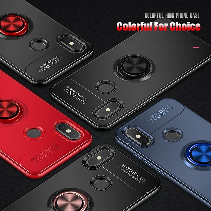 Автомобильный Кронштейн кольцо магнитный держатель TPU чехол для Xiaomi Mi 6 A1 8 MIX 2/2 S RedMi 4A 4X Note 5 Pro Prime глобальная версия 5A S2 чехол