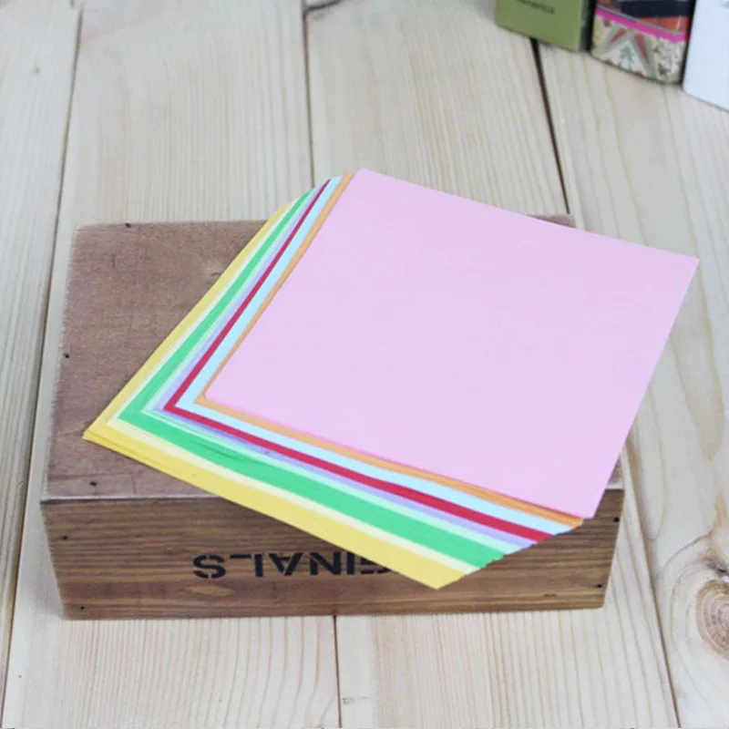 7x7cm 100pcs 100 шт квадратные складные бумажные красочные двухсторонние листы оригами крановые ремесла скрапбукинга и открыток «сделай сам» подарок ремесло украшение - Цвет: 7x7cm 100pcs