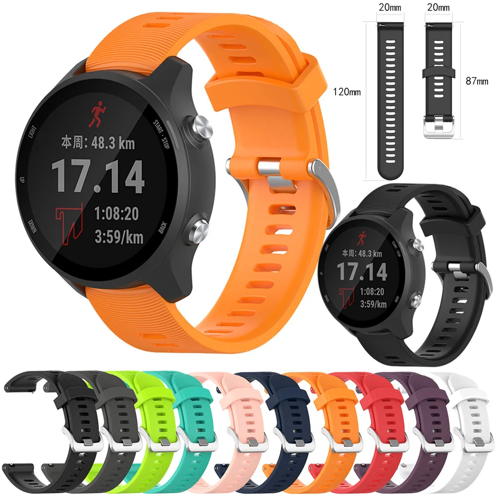Цветной мягкий силиконовый сменный ремешок для Garmin Forerunner 245 смарт браслет 245M