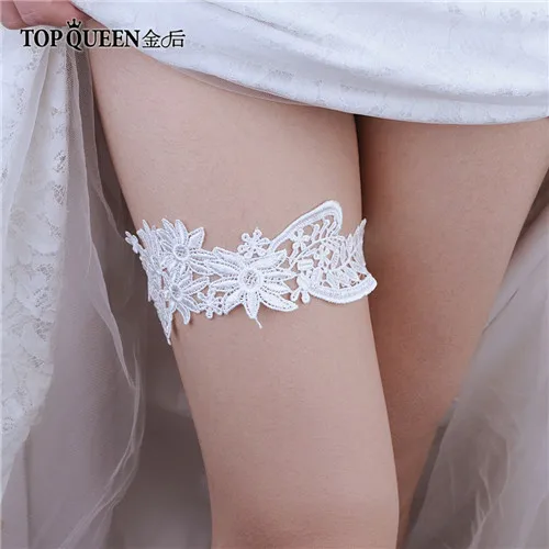 the wide ring TOPQUEEN TH0708 свадебные подвязки с кружевами, с цветочной вышивкой сексуальные подвязки 2 шт. набор для женщин/невесты кольцо на бедро Свадебные Подвязки - Цвет: the wide ring