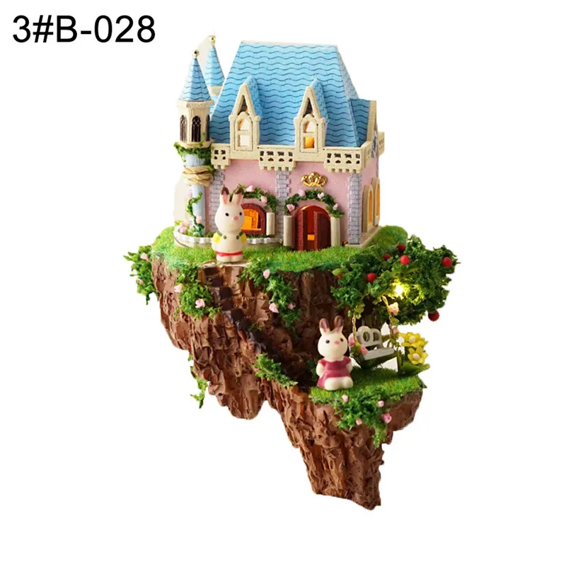 3D милая комната DIY кукольный домик Миниатюрная модель Деревянный Мини Дом игрушка вращающаяся музыка и светильник коробка С Пылезащитным чехлом Прямая поставка - Цвет: 3