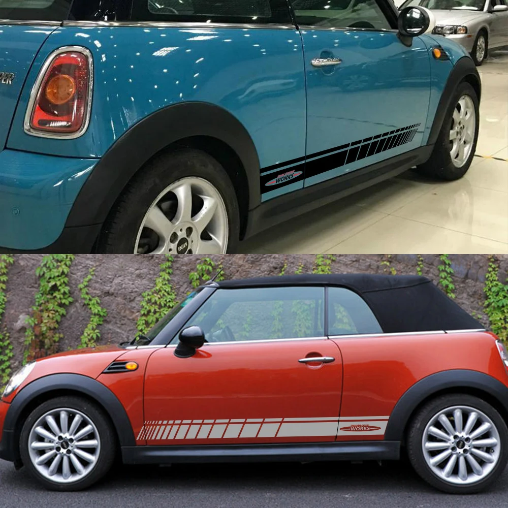 Наклейки JCW на дверь автомобиля наклейки в полоску для мини-хэтчбека John Cooper Works R56