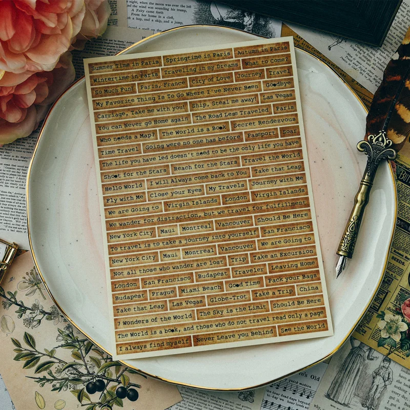 Vintage Phrases Stickers for Scrapbooking DIY Projects/Photo Album/Card Making Crafts |