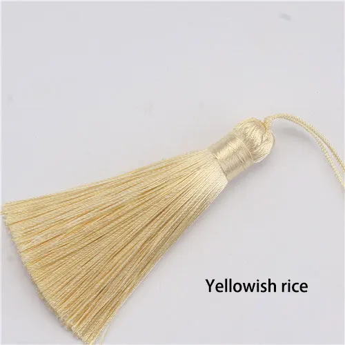 27 Yellowish rice 2 шт./упак. 8 см для рукоделия с кисточками полиэстер, шелк, с бахромой, с кисточками отделкой Швейные аксессуары для свадебного декора ювелирные изделия аксессуары - Цвет: 27 Yellowish rice