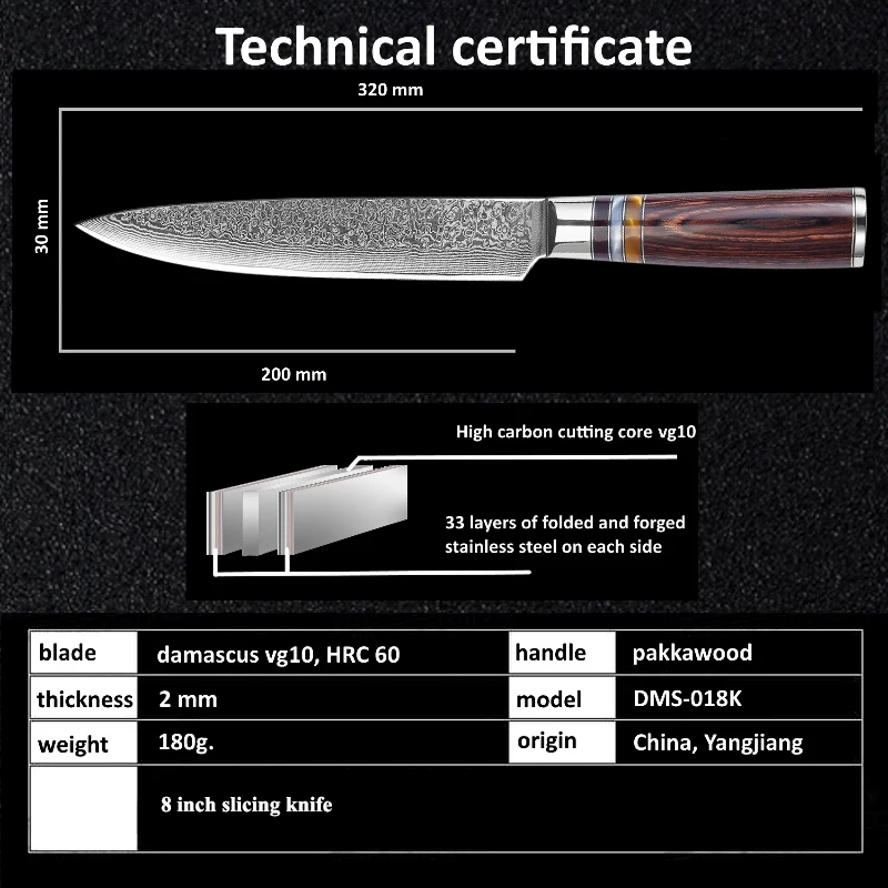Grandsharp 5 шт. Кухня Ножи набор профессиональных шеф-повара ножи 67-Слои VG10 японской дамасской Сталь Кухня Ножи семейный подарок