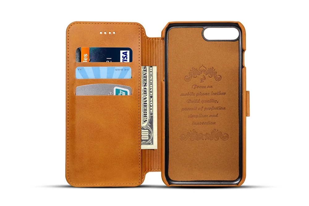 KEYSION Винтажный чехол для iphone 8, 8 Plus i7 7 P PU кожаный бумажник слоты для карт флип чехол с подставкой задняя крышка для iPhone7 7 Plus i7