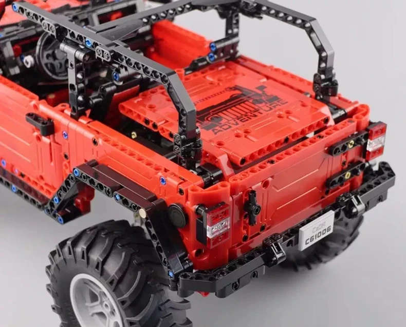 Cada C61006 Technic серии RC внедорожный автомобиль авантюрист красный джип модель строительные блоки дистанционное управление RC SUV автомобили кирпичи светодиодные