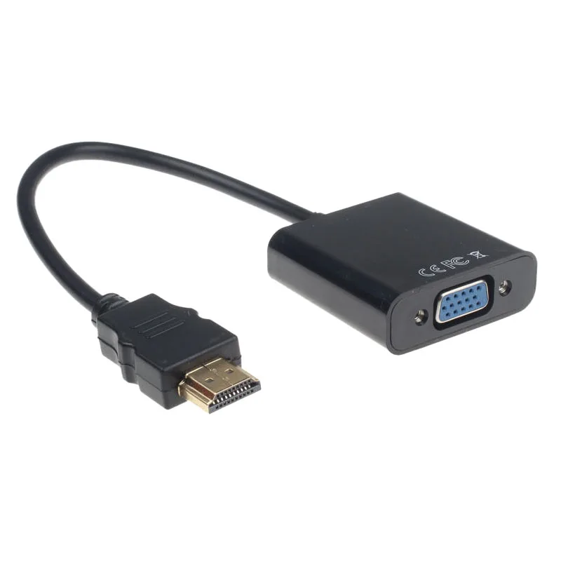 HFES 1080P HDMI в VGA с аудио конвертером адаптер USB питания Видео кабель черный |