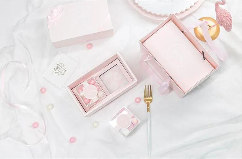 Pink AVEBIEN 1 набор милая розовая Мятная зеленая Подарочная коробка свадебные сувениры и подарки для гостей Детские сувениры для душа коробка конфет упаковочный набор - Цвет: Pink