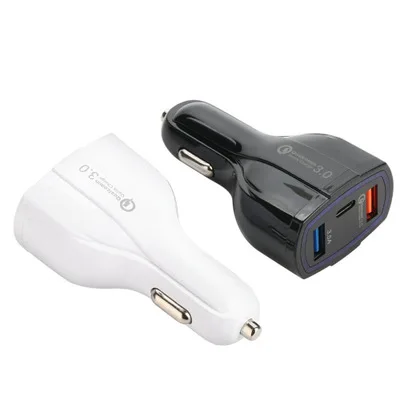 Двойное автомобильное usb устройство для зарядки телефона iPhone USB Type C PD Быстрая