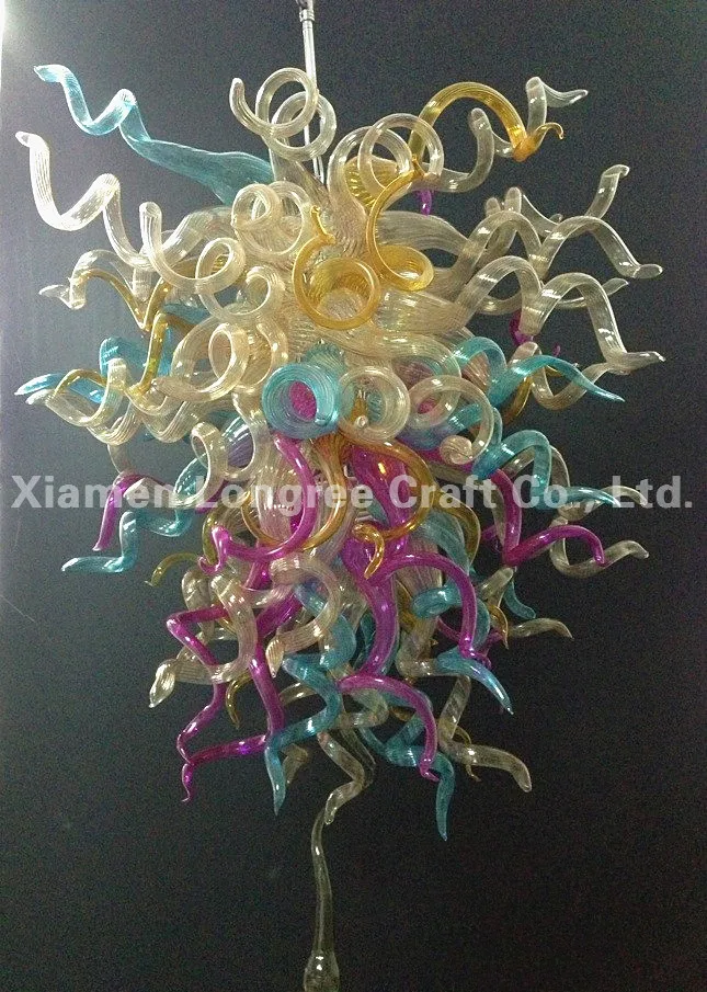 

Turkish Style Customize New Design LED Bulbs Light Source Foyer Villa Decorative Modern Colorful Hanging Glass Chandelier